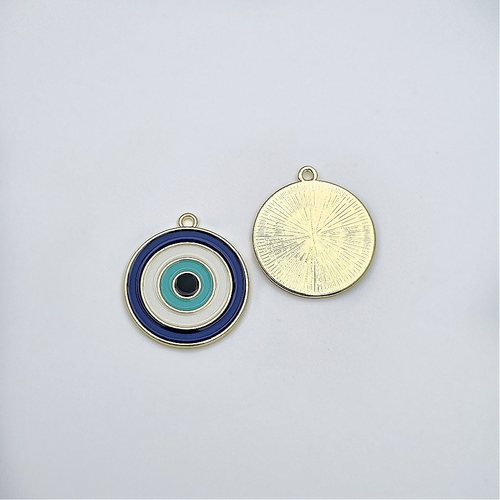 Coin pendant / enamelled prophet's eye / gold 24.5mm 1pc AKG916