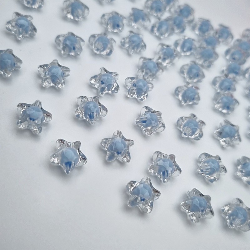 Acrylic beads / crystal stars / blue approx. 11mm / 10pcs. XYPLKSZ069