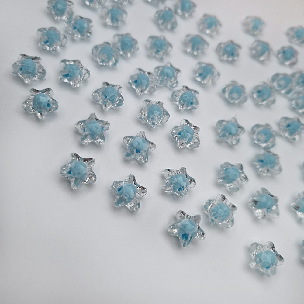 Acrylic beads / crystal stars / blue approx. 11mm / 10pcs. XYPLKSZ070