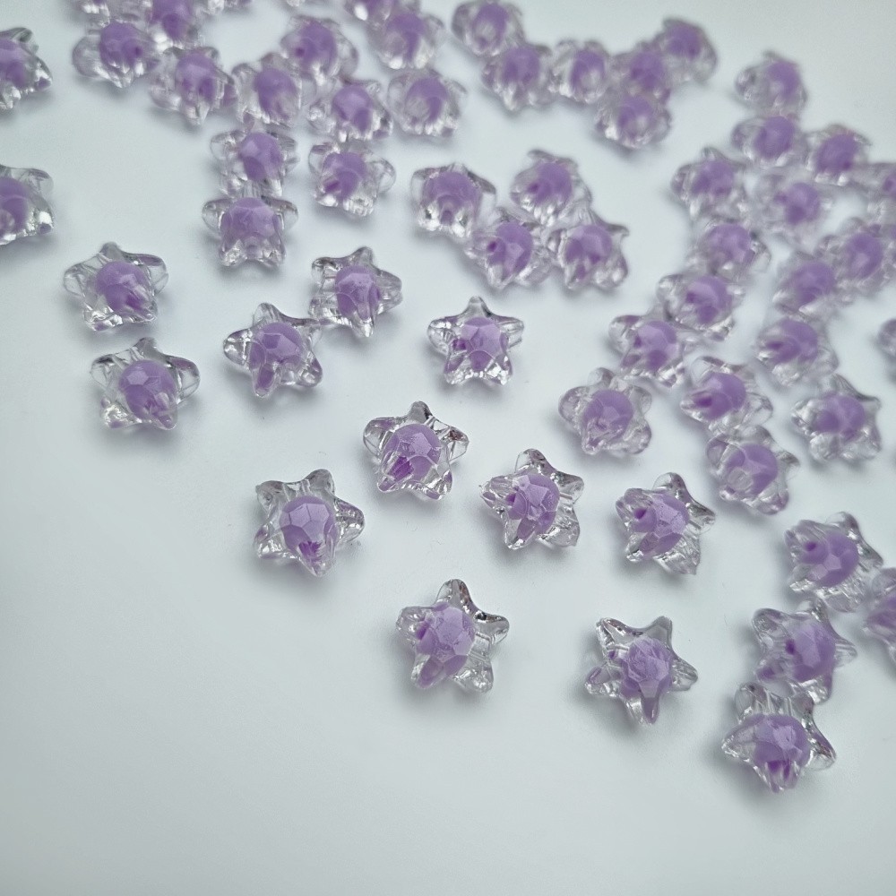 Acrylic beads / crystal stars / purple approx. 11mm / 10pcs. XYPLKSZ071
