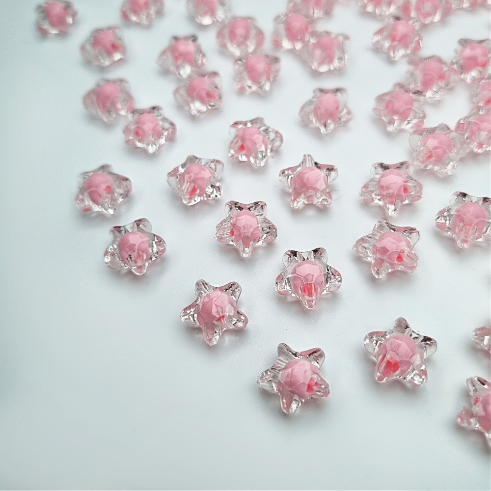 Acrylic beads / crystal stars / light pink approx. 11mm / 10pcs. XYPLKSZ073