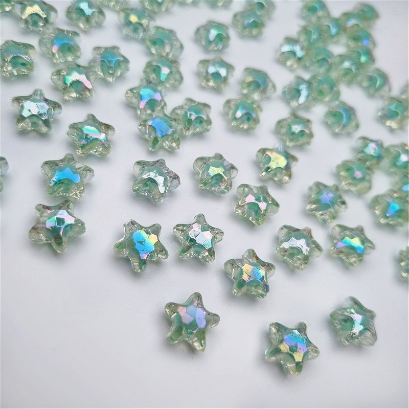 Acrylic beads / crystal stars / mint AB approx. 11mm / 10pcs. XYPLKSZ075