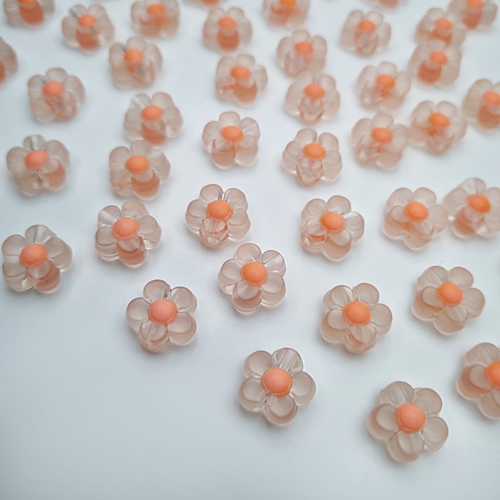 Acrylic beads/ matt flowers/ flamingo approx.13mm/ 20pcs. XYPLKSZ059