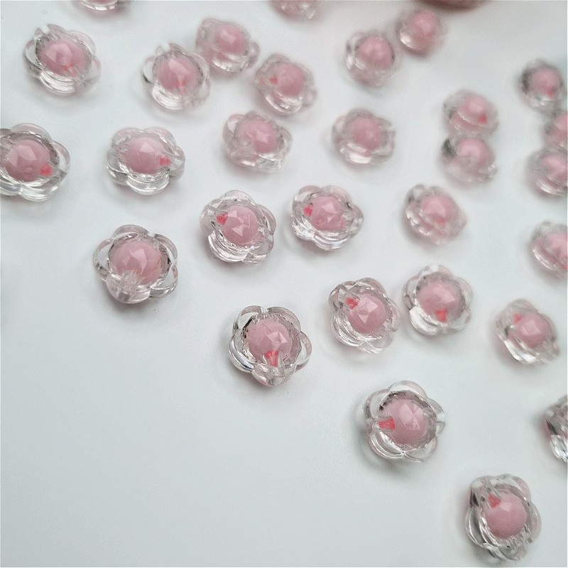 Acrylic beads/ crystal flowers/ light pink 13mm/ 10pcs. XYPLKSZ032