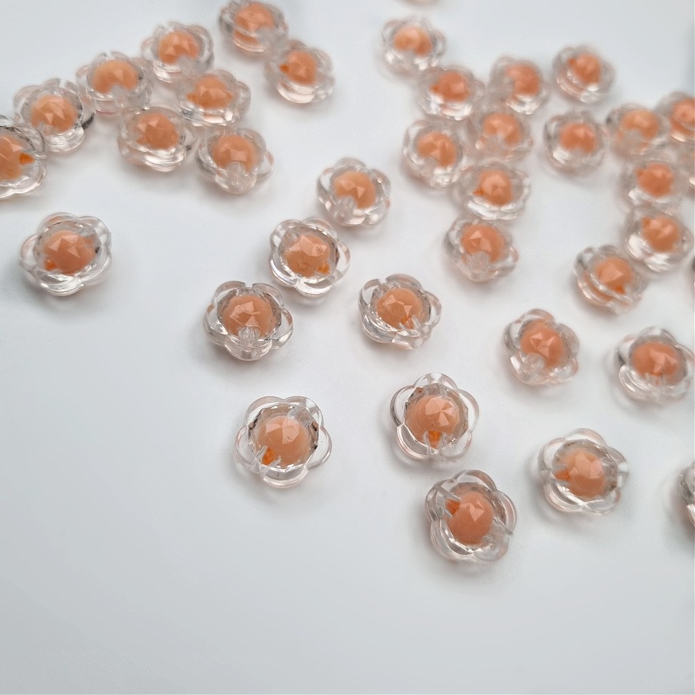 Acrylic beads/ crystal flowers/ flamingo 13mm/ 10pcs. XYPLKSZ035