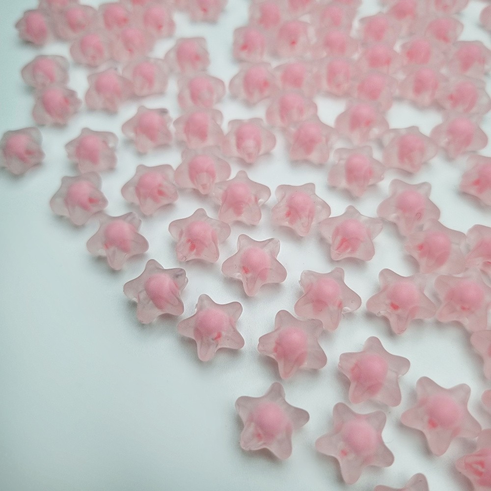 Acrylic beads / matte stars / light pink approx. 11mm / 20pcs. XYPLKSZ087