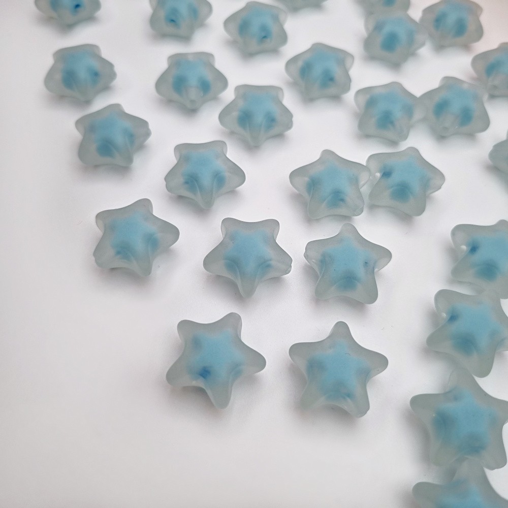 Acrylic beads/ matt stars/ light blue approx.20mm/ 4pcs. XYPLKSZ090
