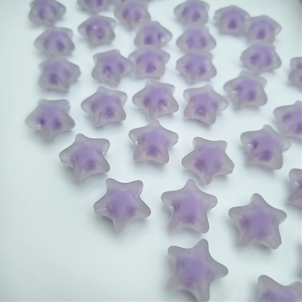Acrylic beads/ matt stars/ purple approx.20mm/ 4pcs. XYPLKSZ095
