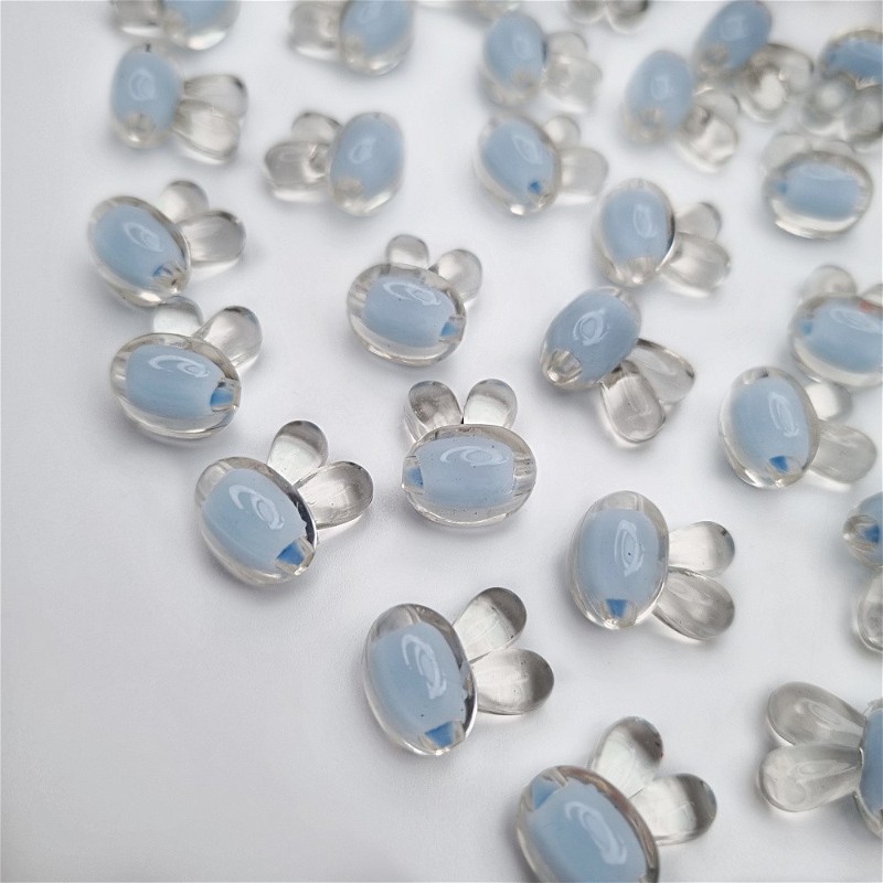 Acrylic beads/ bunny/ blue 15x12mm/ 6 pcs. XYPLKSZ108