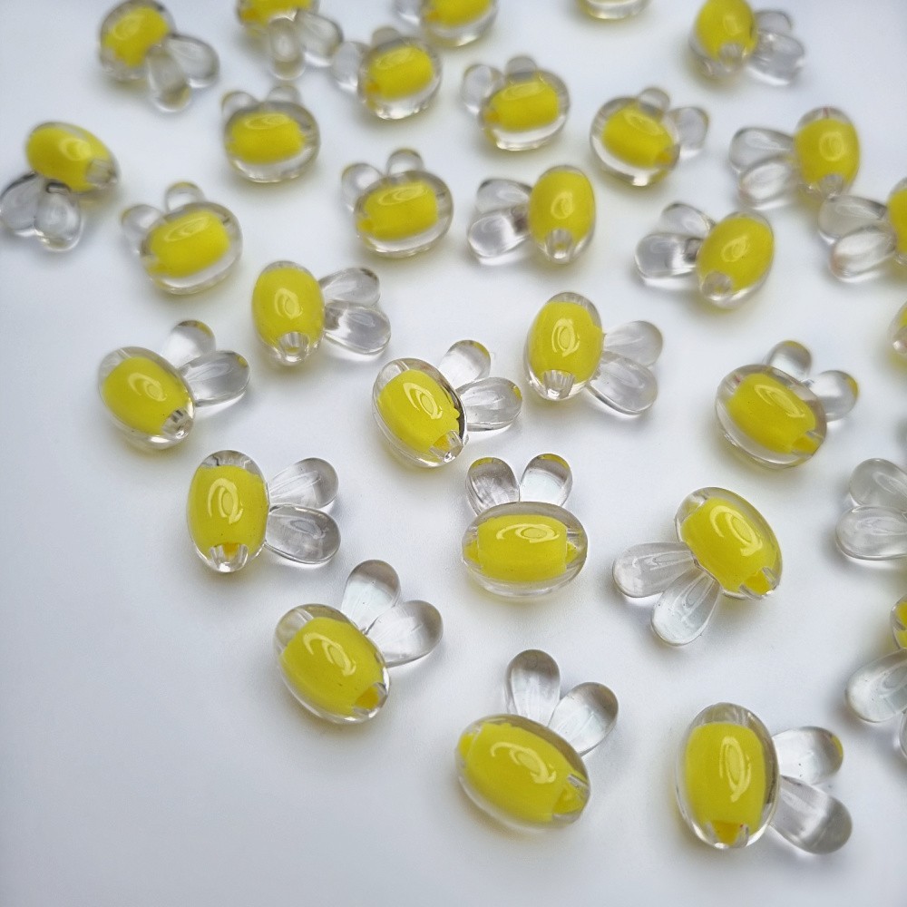 Acrylic beads/ bunny/ yellow 15x12mm/ 6 pcs. XYPLKSZ109