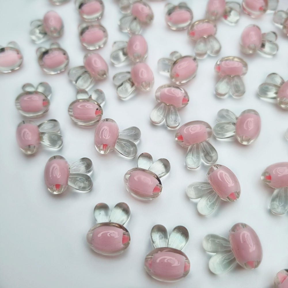 Acrylic beads/ bunny/ light pink 15x12mm/ 6 pcs. XYPLKSZ112