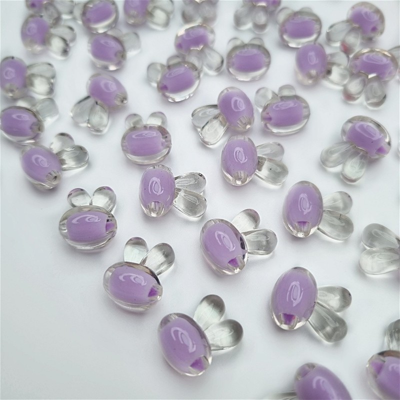 Acrylic beads/ bunny/ purple 15x12mm/ 6 pcs. XYPLKSZ113