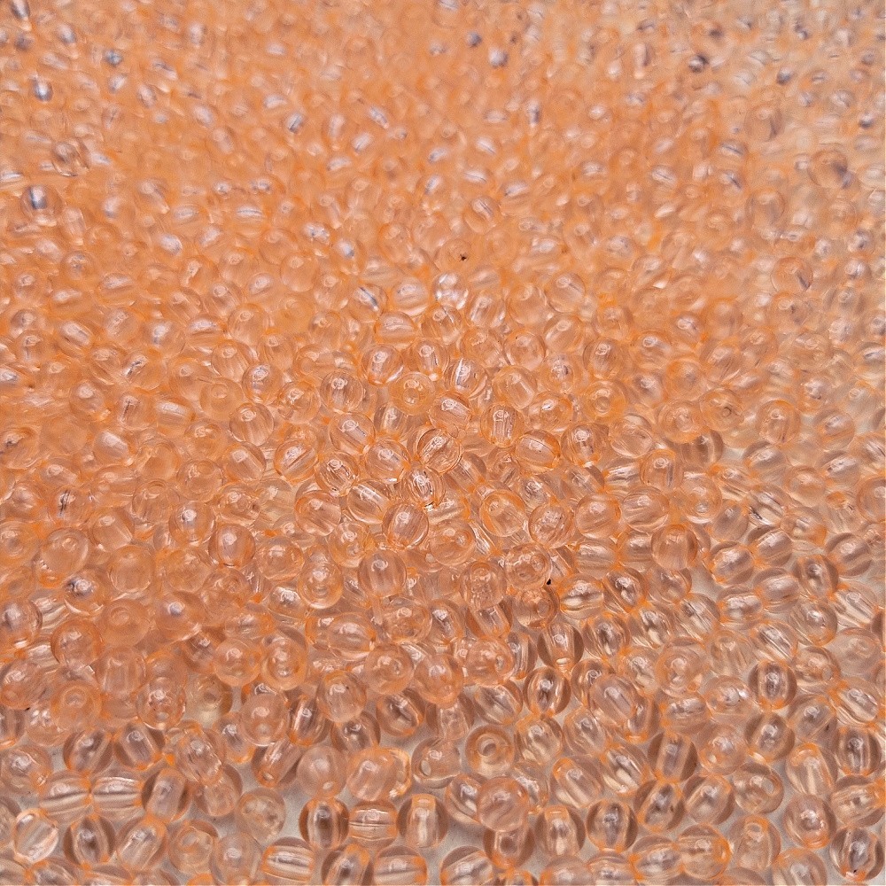 Beads acrylic balls/ transparent flamingo/ 4mm 10g XYPLKA0404