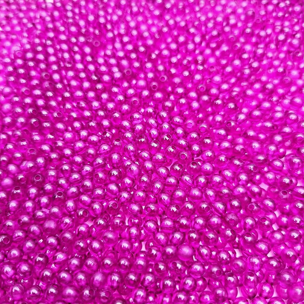 Beads acrylic balls / transparent intensive pink / 4mm 10g XYPLKA0408