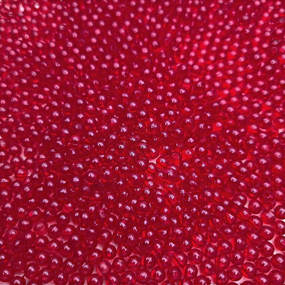 Koraliki kulki akrylowe/ transparentny czerwony/ 4mm 10g XYPLKA0412