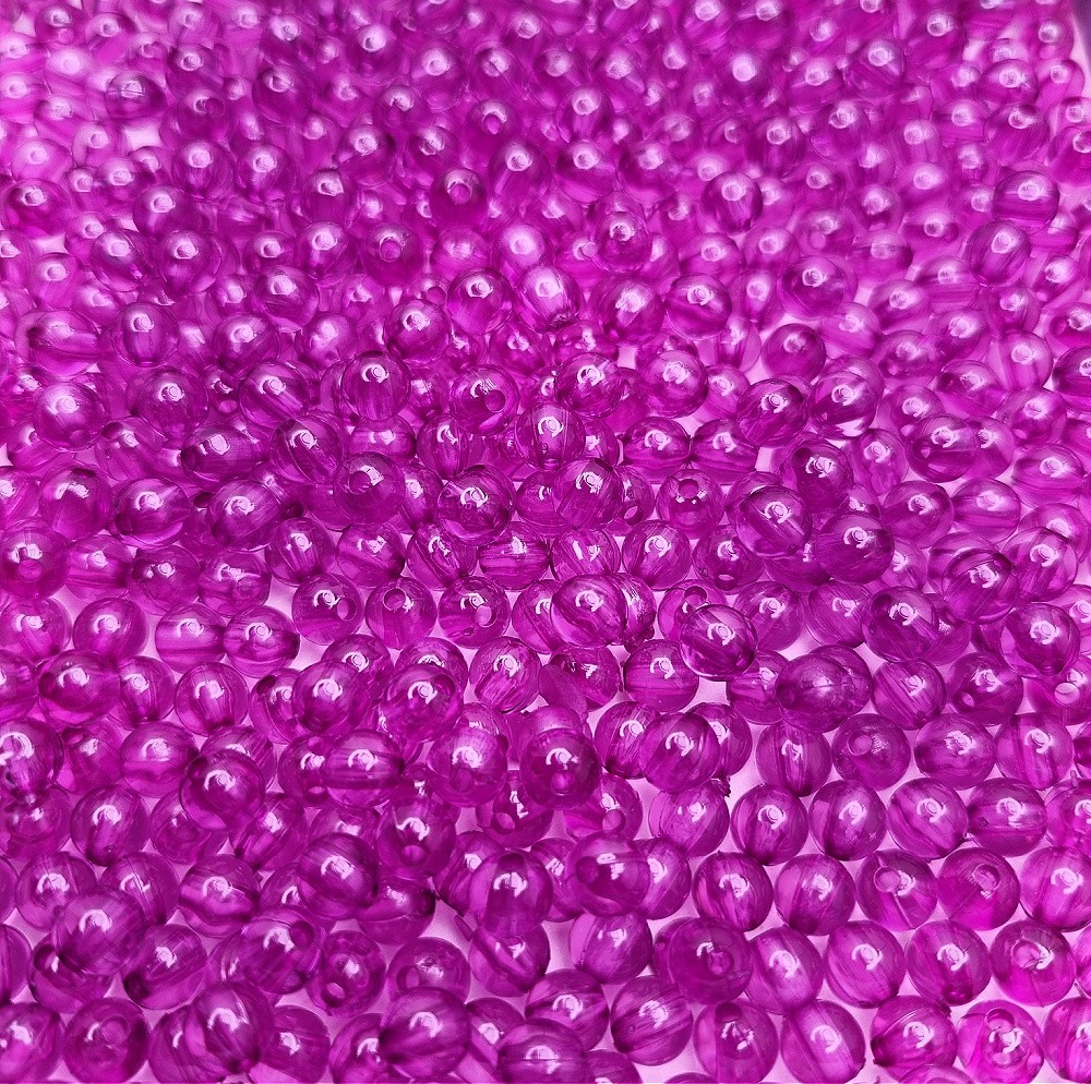 Beads acrylic balls/ transparent dark pink/ 6mm 10g XYPLKA0609