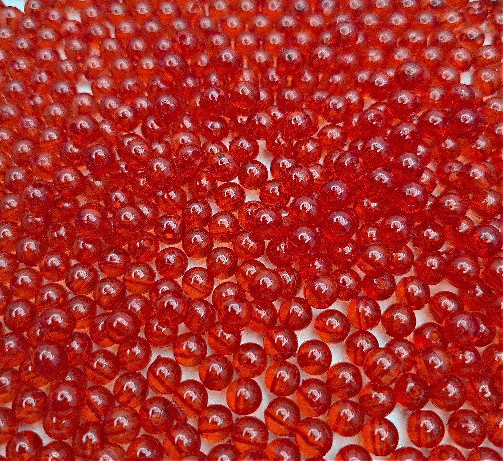 Beads acrylic balls/ transparent red/ 6mm 10g XYPLKA0612