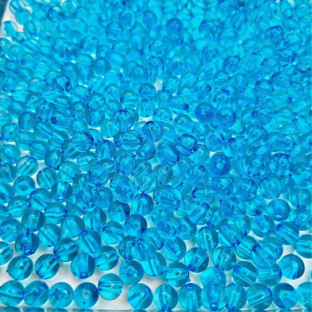 Beads acrylic balls / transparent blue / 6mm 10g XYPLKA0614