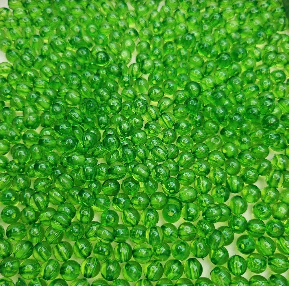 Koraliki kulki akrylowe/ transparentny zielony/ 6mm 10g XYPLKA0617
