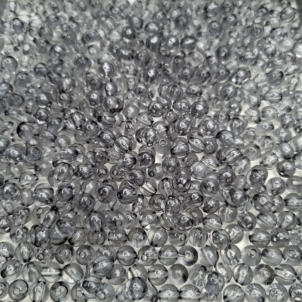 Beads acrylic balls/ transparent grey/ 6mm 10g XYPLKA0618