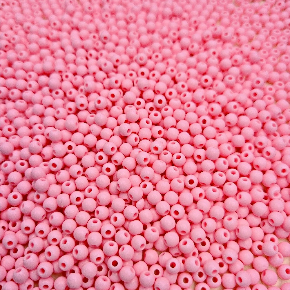Beads acrylic balls/ light pink opaque/ 4mm 10g XYPLKB0403