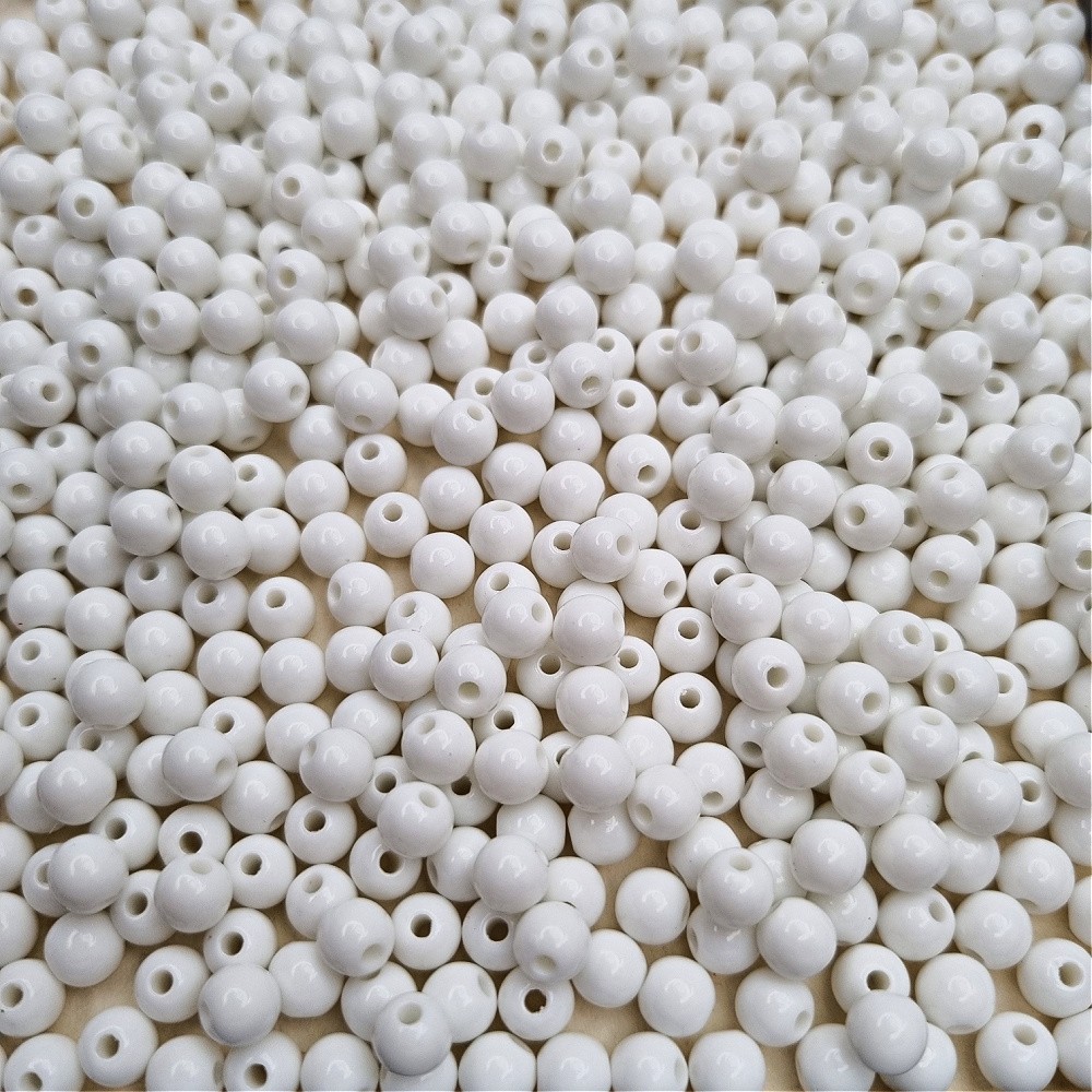 Beads acrylic balls/ white opaque/ 6mm 10g XYPLKB0601