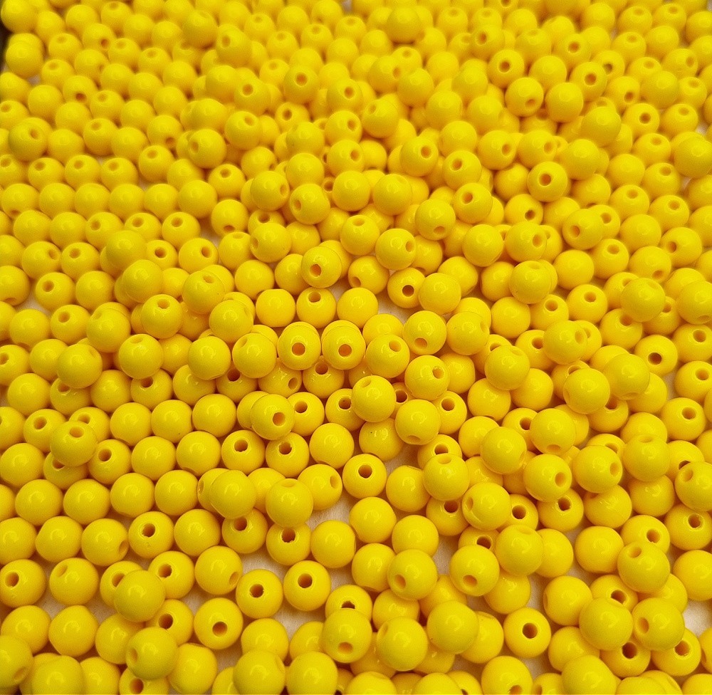 Beads acrylic balls/ opaque yellow/ 6mm 10g XYPLKB0602