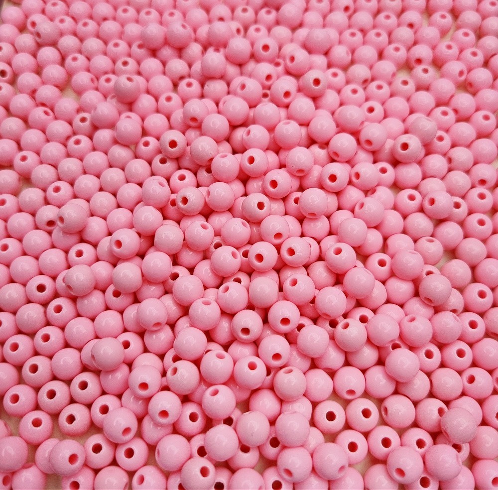 Beads acrylic balls/ opaque light pink/ 6mm 10g XYPLKB0603