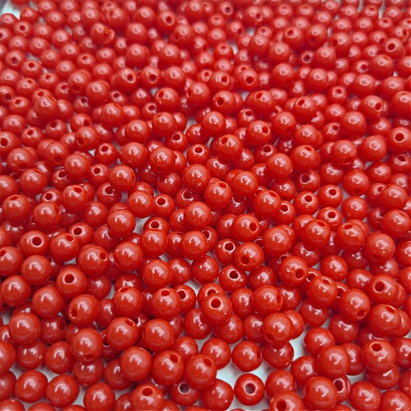 Koraliki kulki akrylowe/ opaque czerwony/ 6mm 10g XYPLKB0606