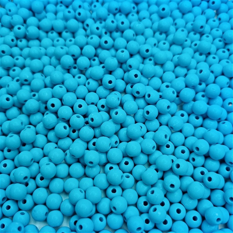 Beads acrylic balls/ blue opaque/ 6mm 10g XYPLKB0607