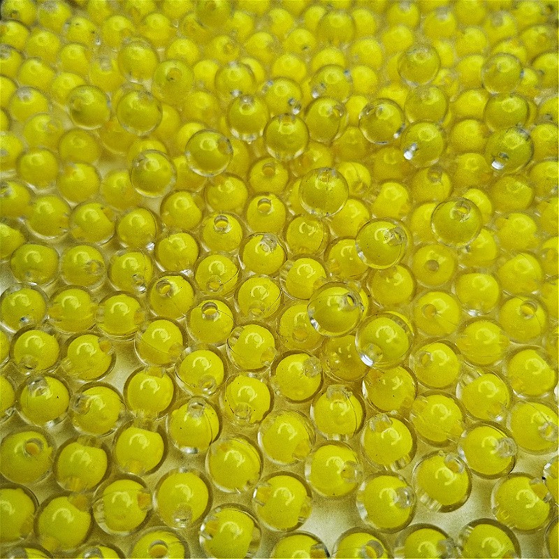 Koraliki kulki akrylowe/ transparentna powłoka/ żółty 8mm 50szt XYPLKC0801