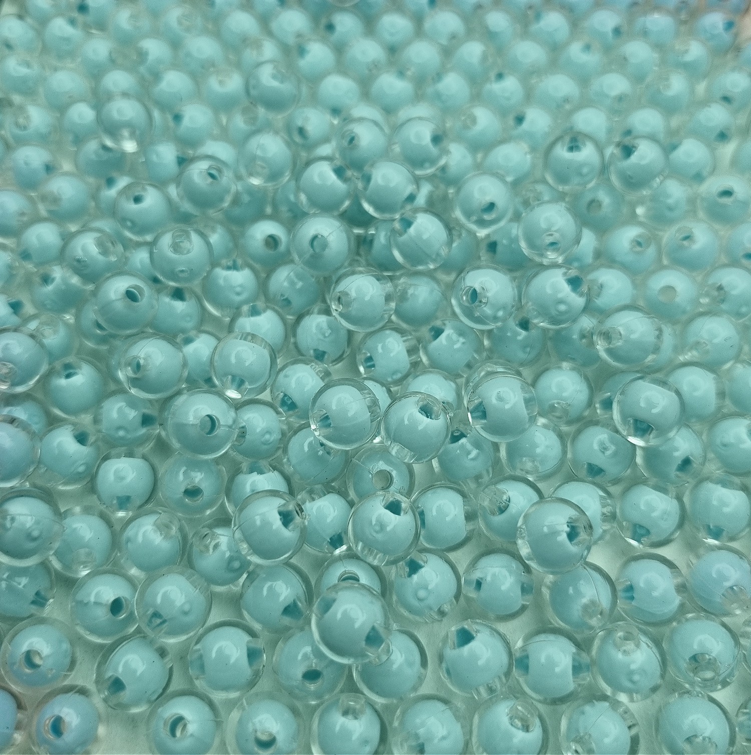 Beads acrylic balls/ transparent coating/ ice blue 8mm 50pcs XYPLKC0806