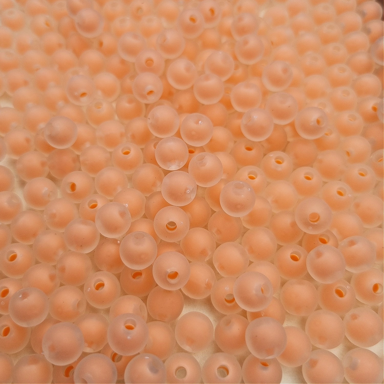 Beads acrylic balls/ matte coating/ flamingo 8mm 50pcs XYPLKD0802