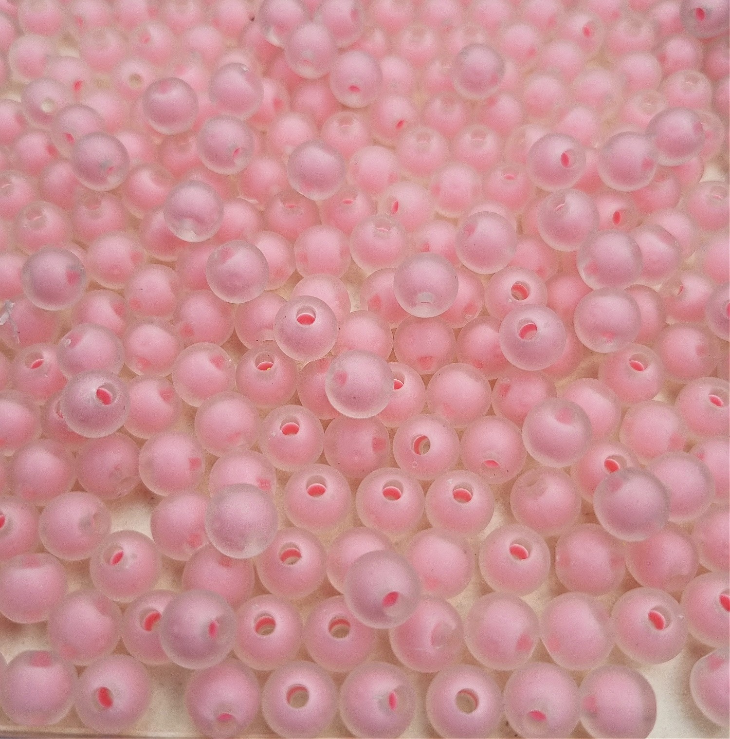 Beads acrylic balls/ matte coating/ light pink 8mm 50pcs XYPLKD0803