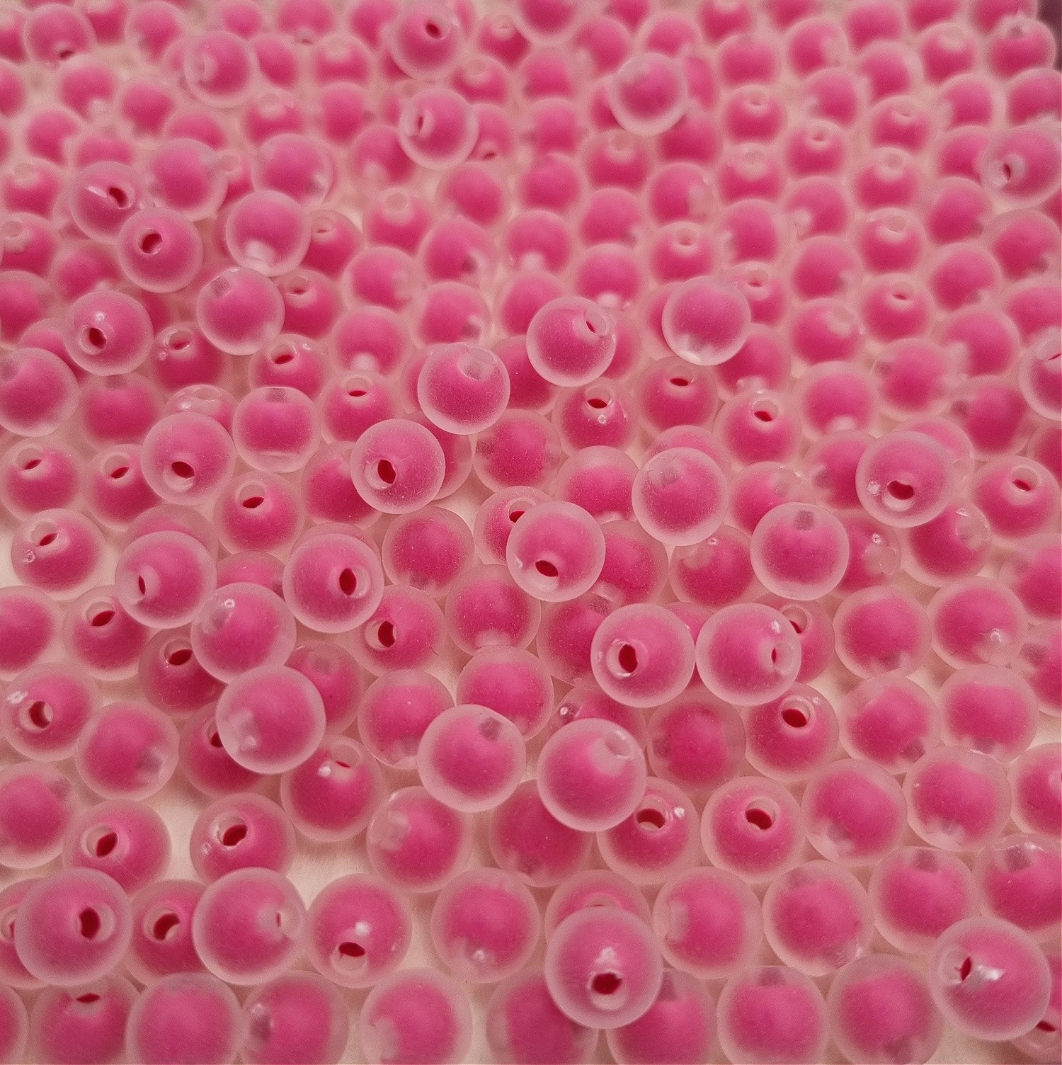 Beads acrylic balls/ matte coating/ pink 8mm 50pcs XYPLKD0804