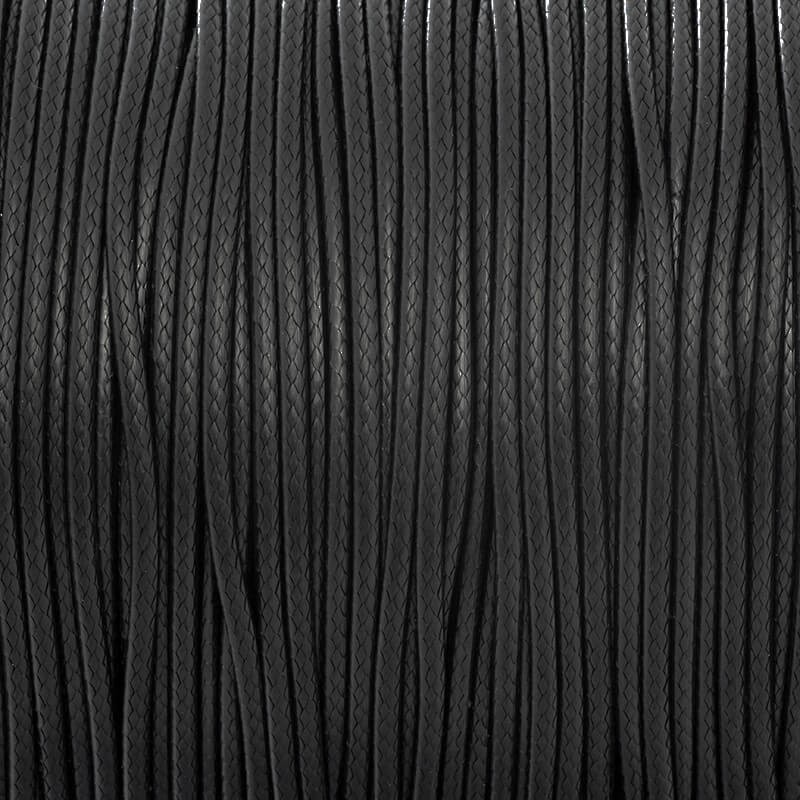 Jewelry cord braided/ flat black 1x1.5mm SPOOL/ 79m PW235SZP