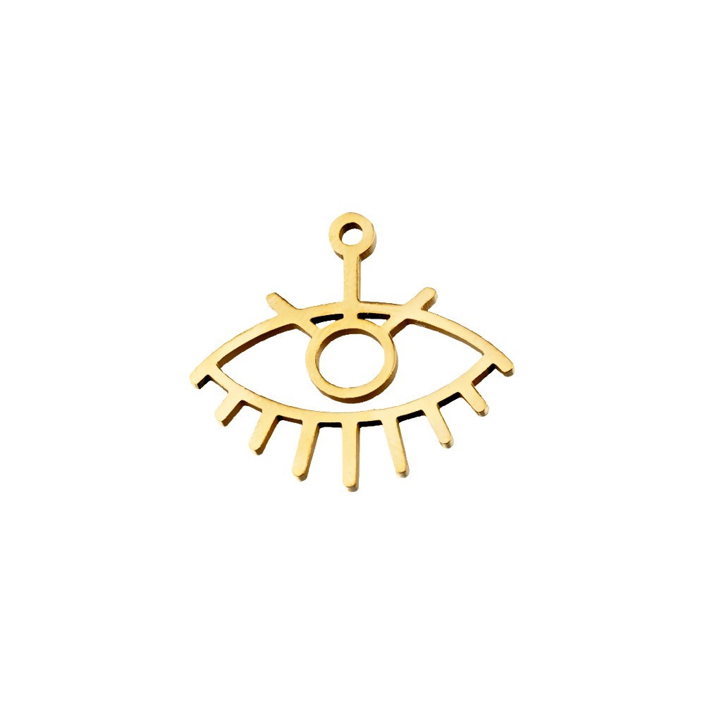 Eye pendant / surgical steel / gold 25x22mm 1pc ASS433KG