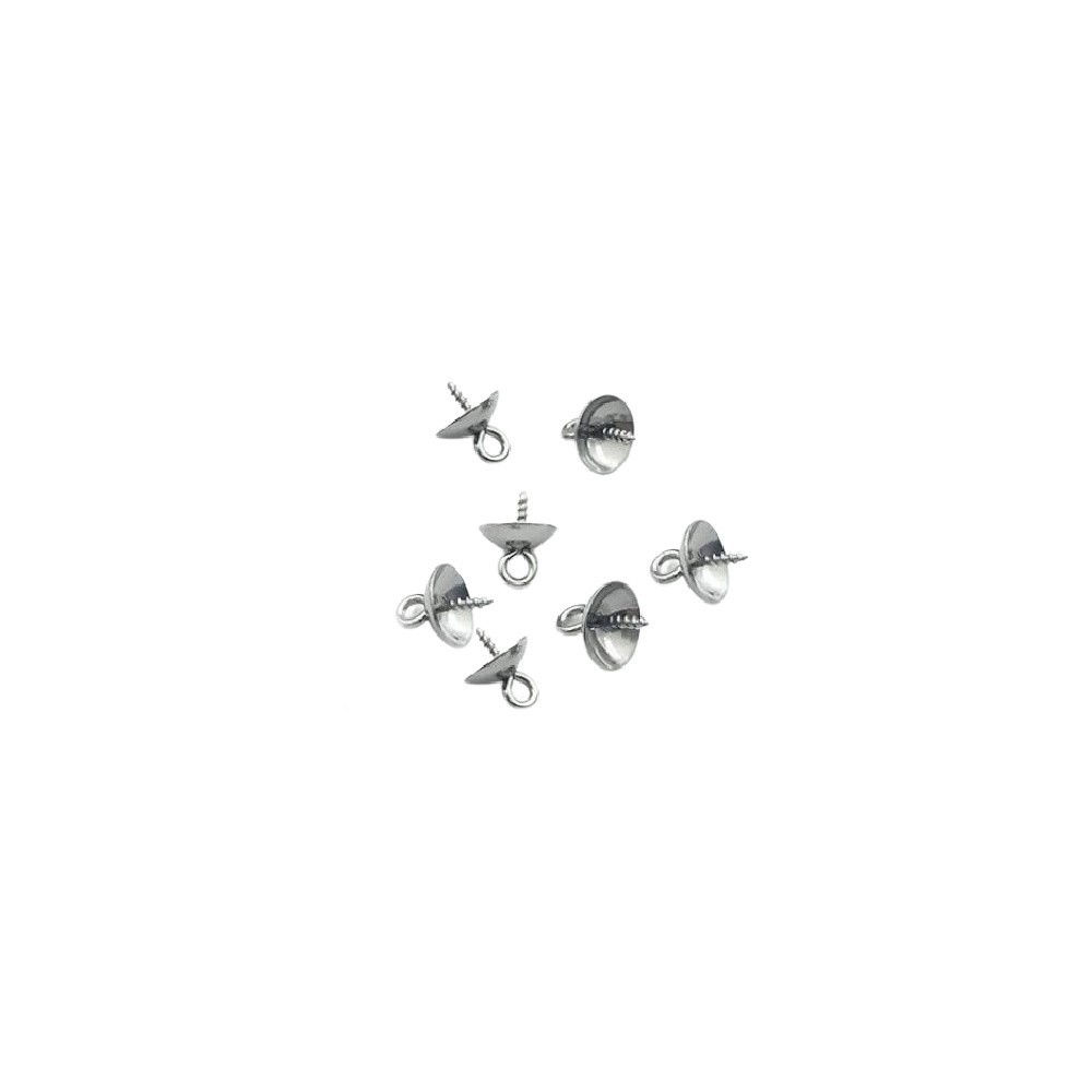 Jewelry caps with thread / surgical steel / 6x1.2x10mm 2pcs ASS437
