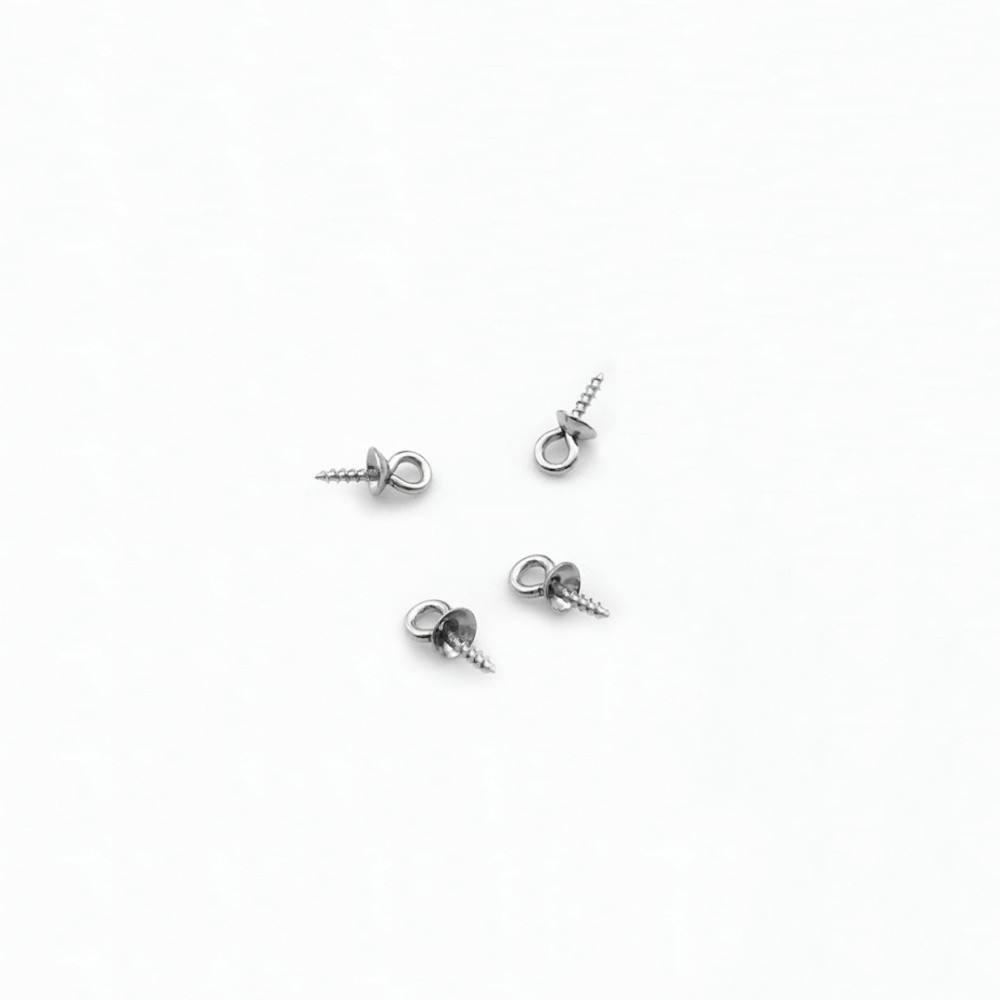 Jewelry caps with thread / surgical steel / 4x1.2x10mm 2pcs ASS436