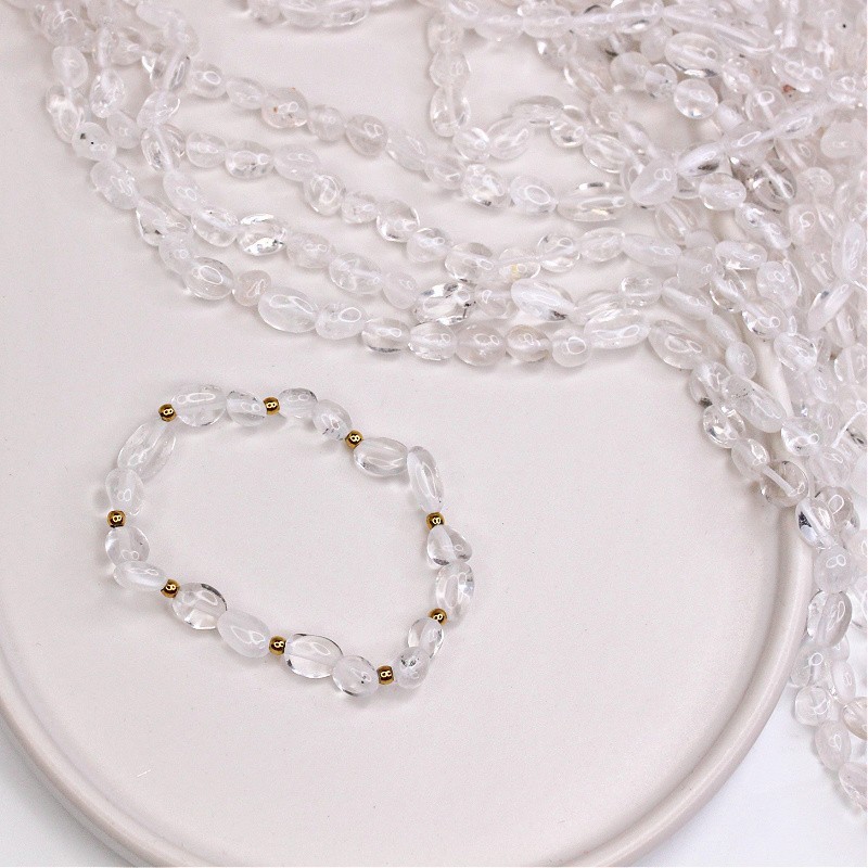 Pure quartz/ irregular beads 6x8mm/ 38cm/ string KAQBS01