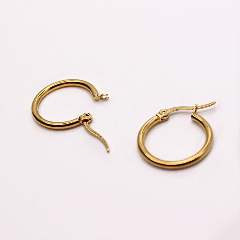 Hoop earrings/ surgical steel/ 20x2mm/ gold/ 2pcs BKSCH71KG