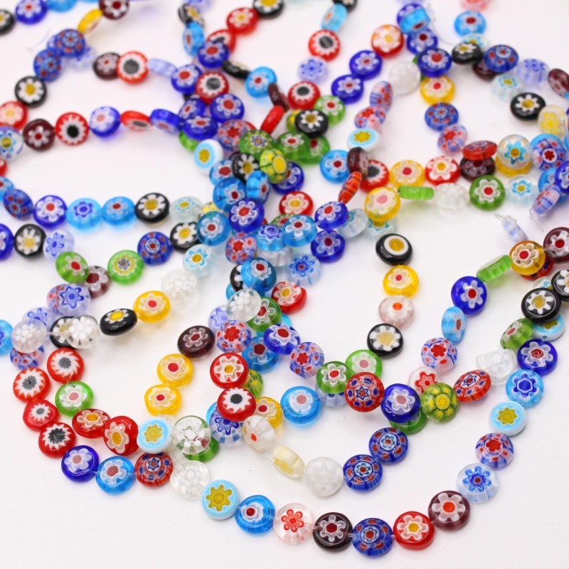 Millefiori beads/ pellet approx. 10mm colorful/ 20pcs SZMFPAK1001
