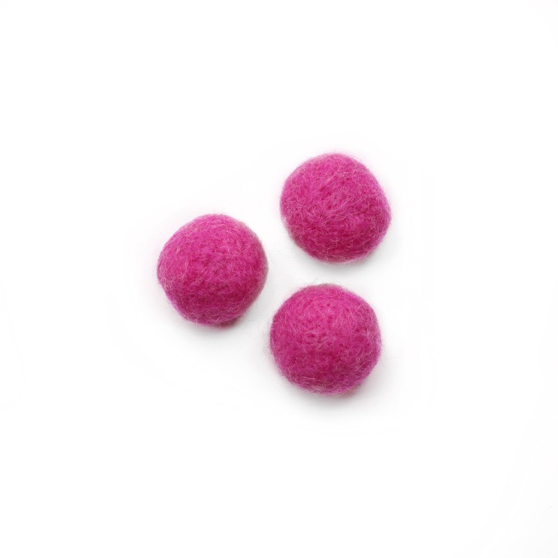 Felt beads for jewelry balls 30mm pink 1pc FCKU3021