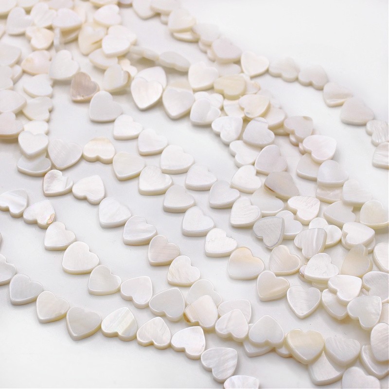 Mother of pearl beads / hearts 12mm / 5pcs / MU208