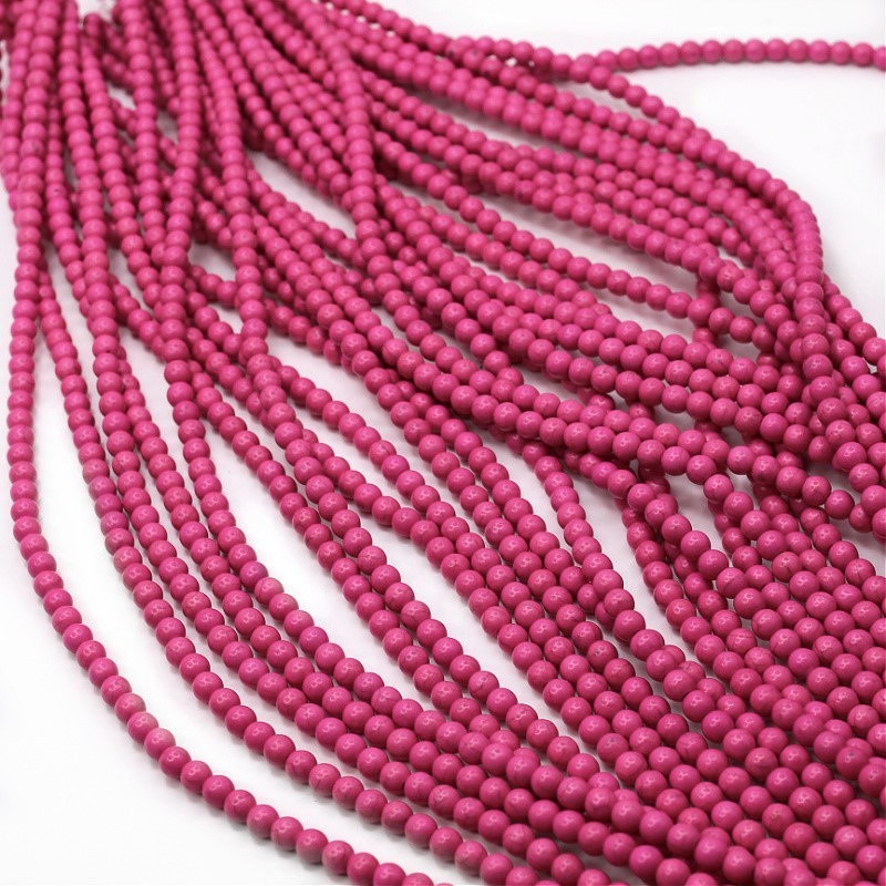 Howlite beads pink balls 6mm 68pcs/string HOROKU06
