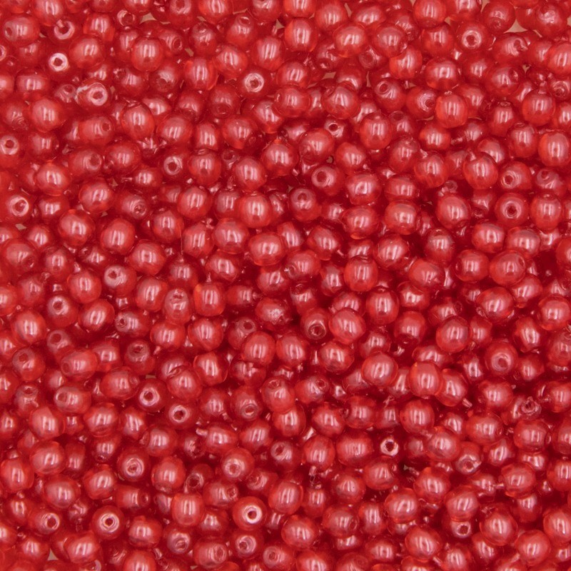 Czech beads/ balls 4mm/ transparent pearl-fruit punch/ 25pcs/ SZGBKG04-KO-63895CR