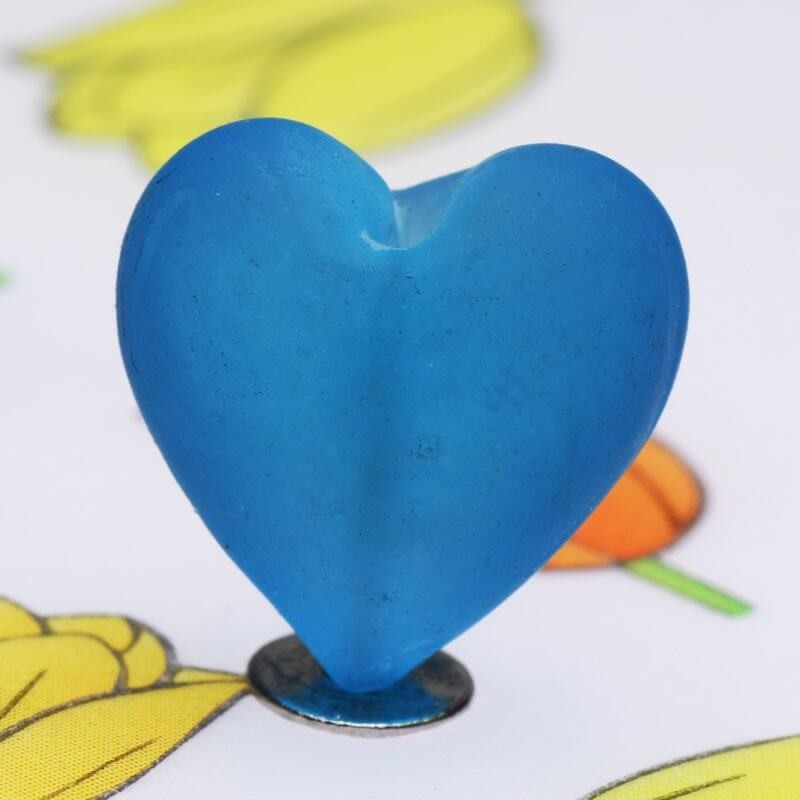 Heart glass frosted / frosted blue 12mm 4pcs SZMASEM024