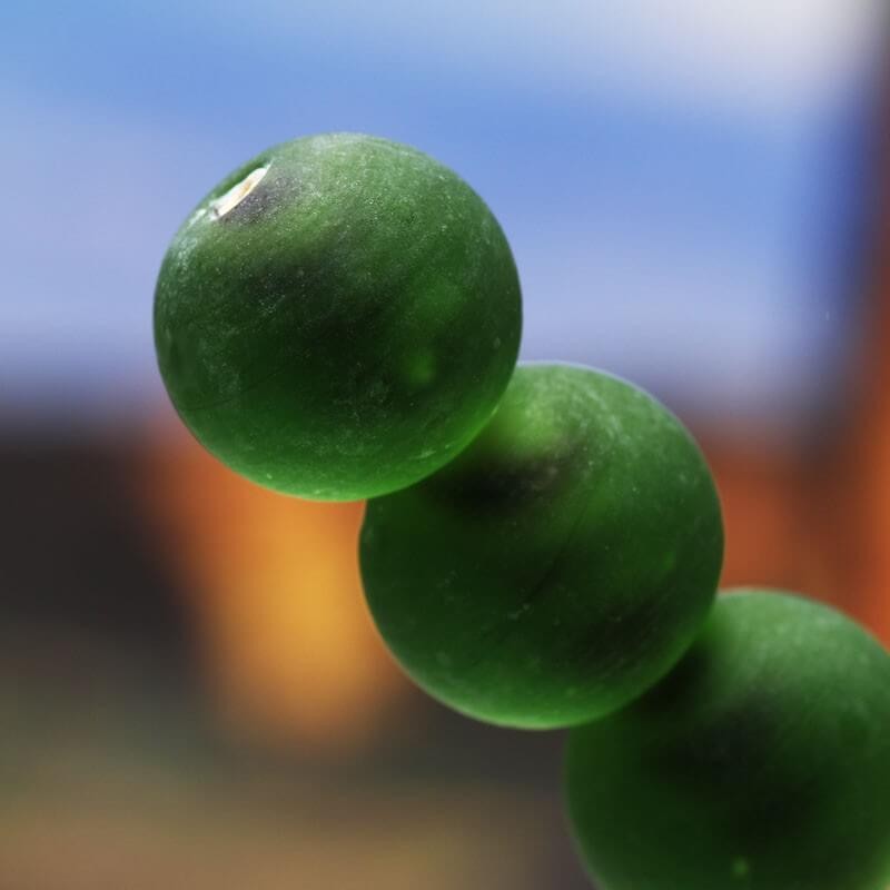 Matte glass ball, green 12mm, 2pcs SZMAKU027