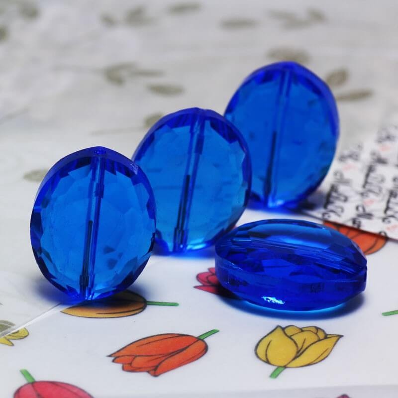 Koralik owalny szkło kryształowe niebieski 20x16x8mm 1szt SZSZOWRJ2005