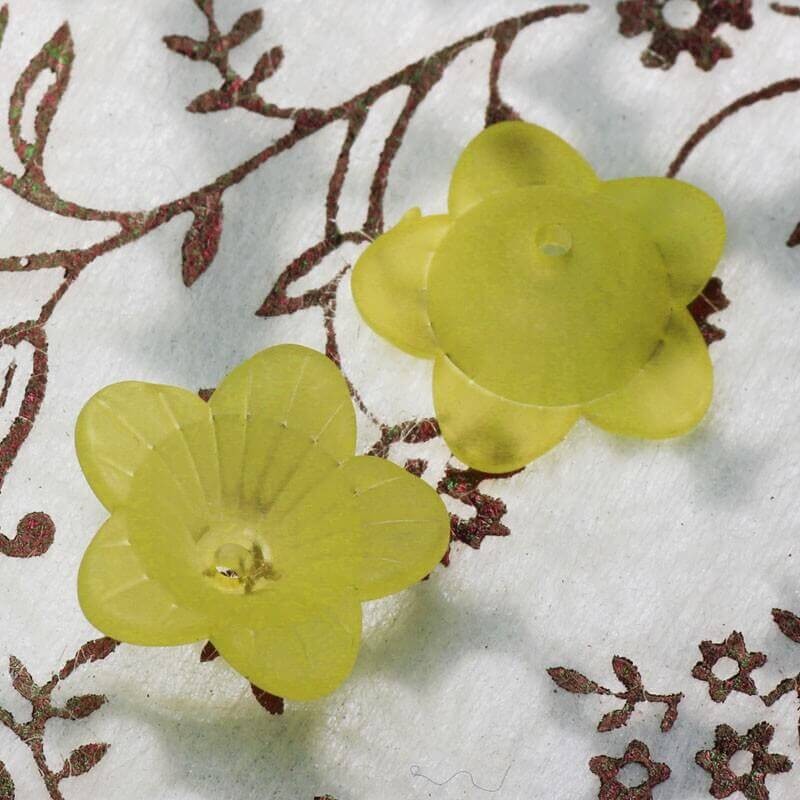 Koraliki akrylowe kwiatki żółte 17x8mm 10szt YZKW101